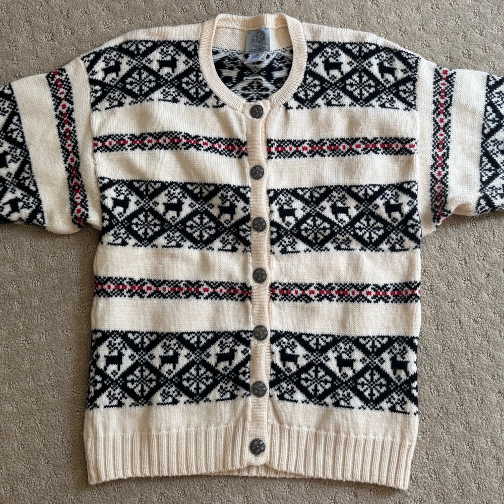 Vintage Blueberry Woolens Wool Cardigan